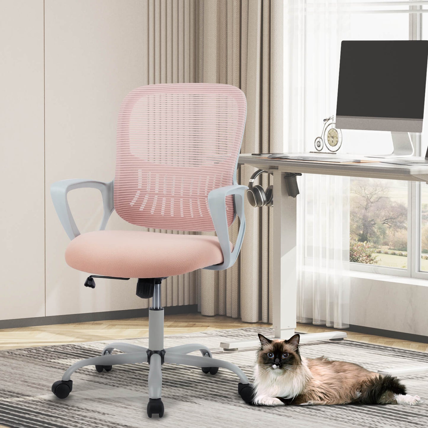 CONCETTA Office chair, ergonomic, adjustable height, with lumbar support and armrests, suitable for home, office.