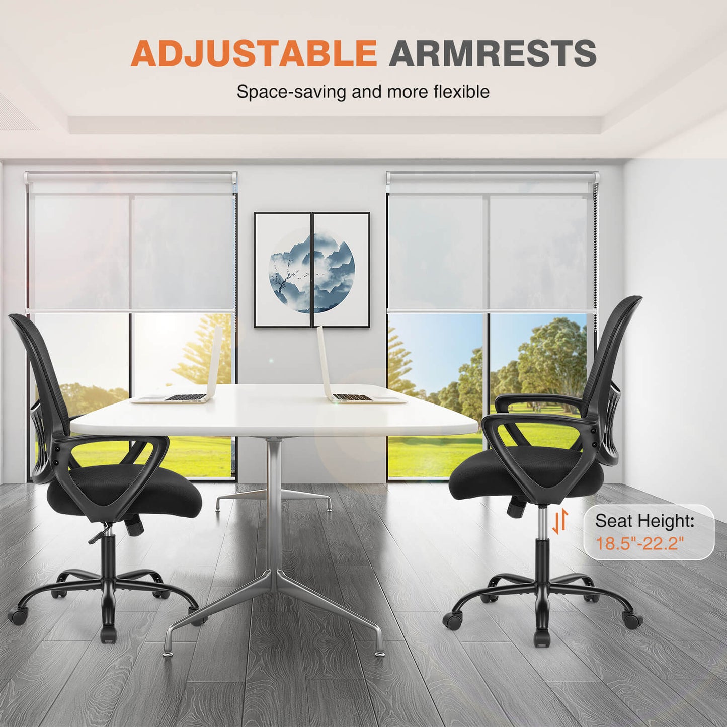 CONCETTA Office chair, ergonomic, adjustable height, with lumbar support and armrests, suitable for home, office.