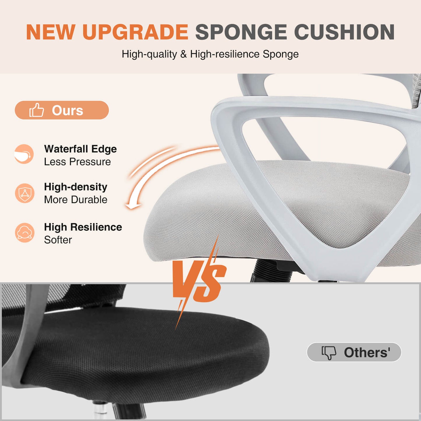 CONCETTA Office chair, ergonomic, adjustable height, with lumbar support and armrests, suitable for home, office.