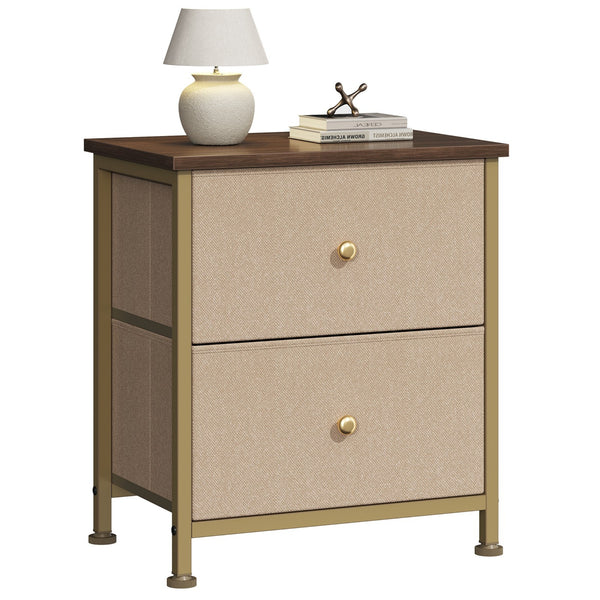 CONCETTA Nightstand Dresser- 2 Storage Drawers, Bedside Furniture End Table, Suitable for Living Room, Bedroom, Closet