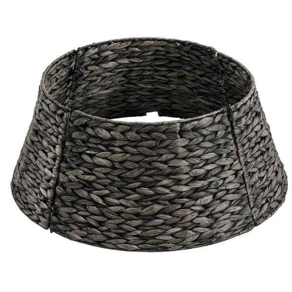 Christmas Tree Collar, Farmhouse Detachable Handwoven Christmas Tree Base Cover, Christmas Tree Basket Base, for Holiday,Black