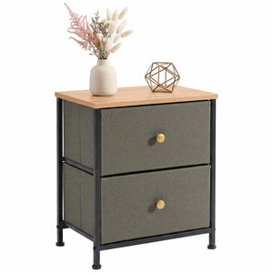 CONCETTA Nightstand Dresser- 2 Storage Drawers, Bedside Furniture End Table, Suitable for Living Room, Bedroom, Closet