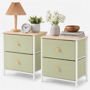 CONCETTA Nightstand Dresser- 2 Storage Drawers, Bedside Furniture End Table, Suitable for Living Room, Bedroom, Closet