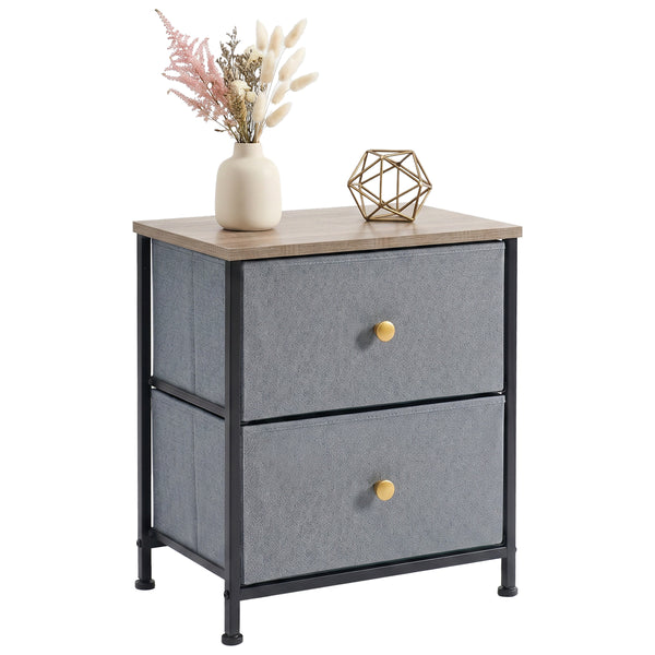 CONCETTA Nightstand Dresser- 2 Storage Drawers, Bedside Furniture End Table, Suitable for Living Room, Bedroom, Closet