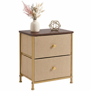 CONCETTA Nightstand Dresser- 2 Storage Drawers, Bedside Furniture End Table, Suitable for Living Room, Bedroom, Closet