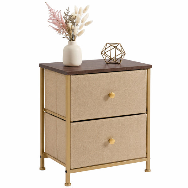 CONCETTA Nightstand Dresser- 2 Storage Drawers, Bedside Furniture End Table, Suitable for Living Room, Bedroom, Closet