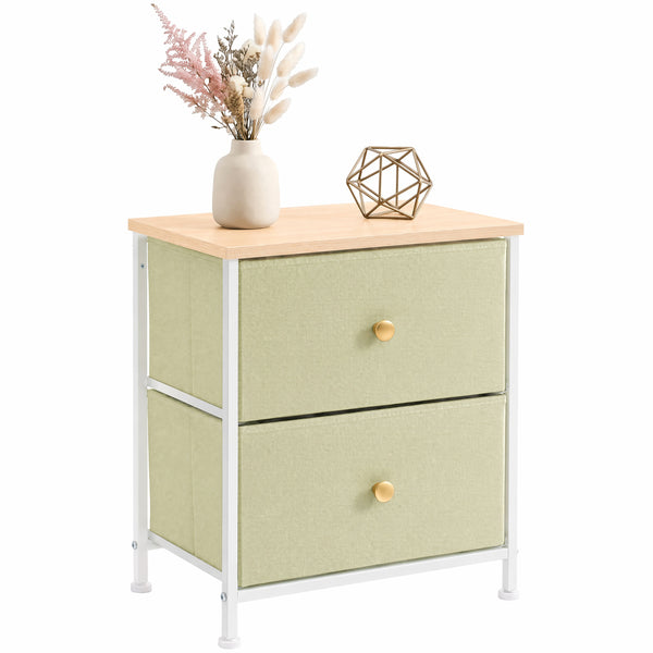 CONCETTA Nightstand Dresser- 2 Storage Drawers, Bedside Furniture End Table, Suitable for Living Room, Bedroom, Closet