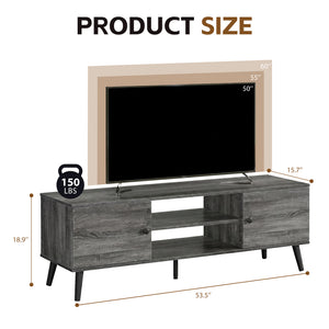 CONCETTA Wooden TV stand - for TVs up to 60 inches with adjustable shelves with double storage cabinets for living room, bedroom, patio