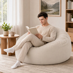 CONCETTA Memory Foam Bean Bag Sofa, Washable Velvet Outer Cover & Removable Inner Liner, Large Floor Sofa for Living Room Bedroom