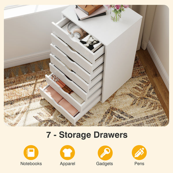 CONCETTA Drawer File Cabinet, Lateral Filing Under Desk Storage Organizer with Wheels for Home Office