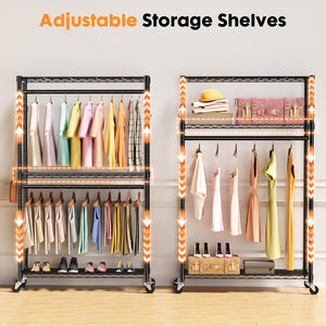 CONCETTA 3 Tier Adjustable Mini Rolling Hanger