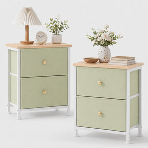 CONCETTA Nightstand Dresser- 2 Storage Drawers, Bedside Furniture End Table, Suitable for Living Room, Bedroom, Closet