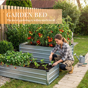 CONCETTA Metal Raised Garden Bed, 6x3x2ft Outdoor Planter Box, Raised Garden Beds for Planting Plants Vegetables, Flowers, Grey Silver