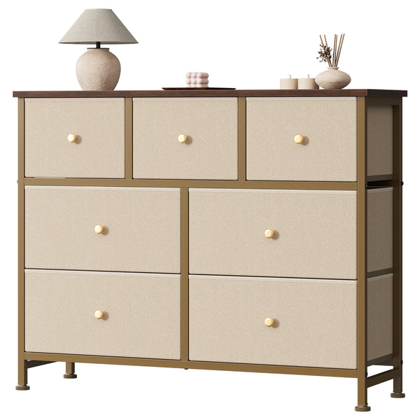 CONCETTA 7-Drawer Fabric Storage Cabinet for Adults, TV Cabinet Sideboard, Organizer Furniture for Living Room, Office, Kitchen, Hallway