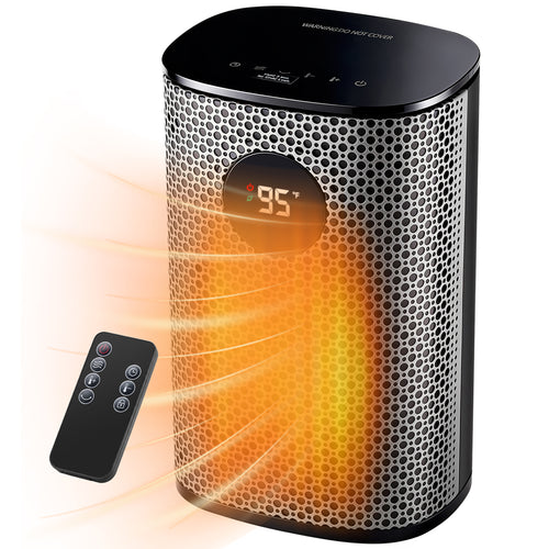 CONCETTA 1500W Fast Heating Portable Space Heater, 60°Oscillation Quiet Thermostat Heater for Home Office, 3 Second Instant Hot Air