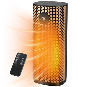 CONCETTA 1500W Fast Heating Portable Space Heater, 60°Oscillation Quiet Thermostat Heater for Home Office, 3 Second Instant Hot Air