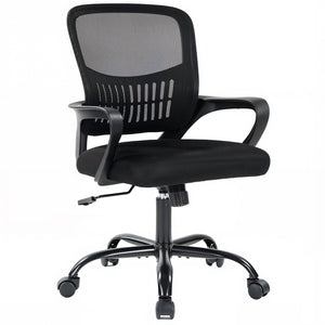 CONCETTA Ergonomic Mid-Back Office Chair with Lumbar Support, Adjustable Height, Rocking Mode, 360° Swivel for Home or Meeting Room