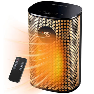 CONCETTA 1500W Fast Heating Portable Space Heater, 60°Oscillation Quiet Thermostat Heater for Home Office, 3 Second Instant Hot Air