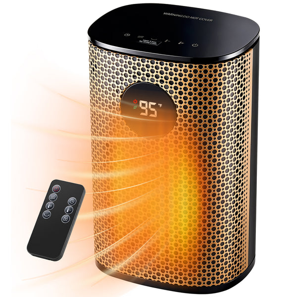CONCETTA 1500W Fast Heating Portable Space Heater, 60°Oscillation Quiet Thermostat Heater for Home Office, 3 Second Instant Hot Air