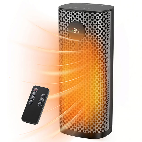 CONCETTA 1500W Fast Heating Portable Space Heater, 60°Oscillation Quiet Thermostat Heater for Home Office, 3 Second Instant Hot Air