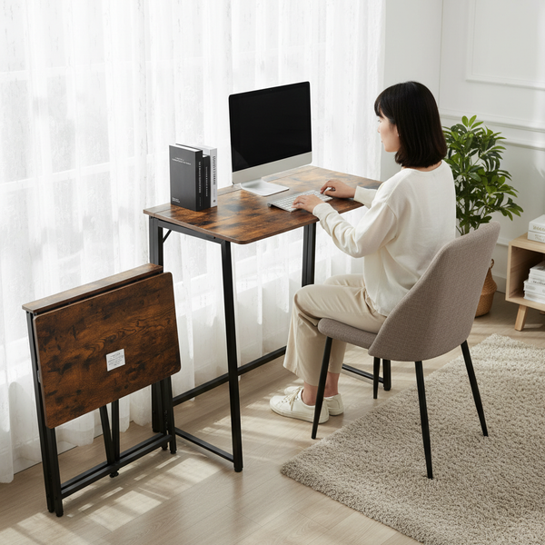 CONCETTA Lightweight Folding Desk 31.5", Space Saving Workstation, Portable Computer Table for Small Home Office & RV, Easy Set Up
