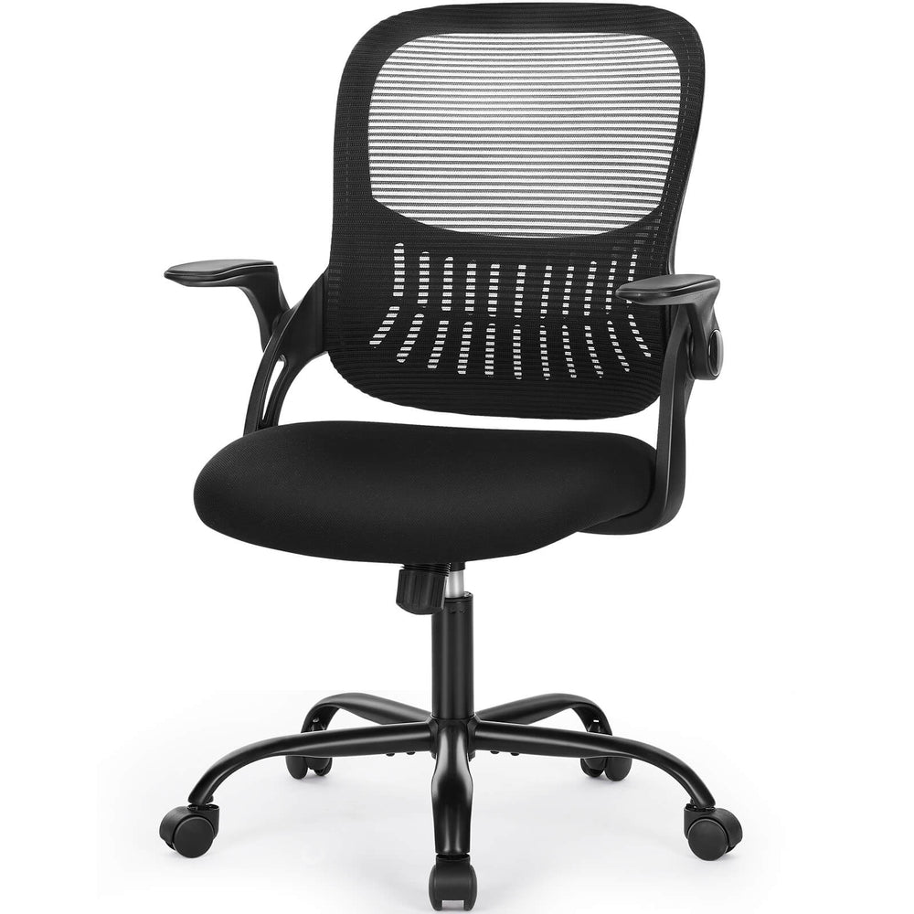 CONCETTA Office Computer Desk Chair-Ergonomic Chair with Wheels, Comfortable Lumbar Support, Comfy Flip-up Arms for Home, Office