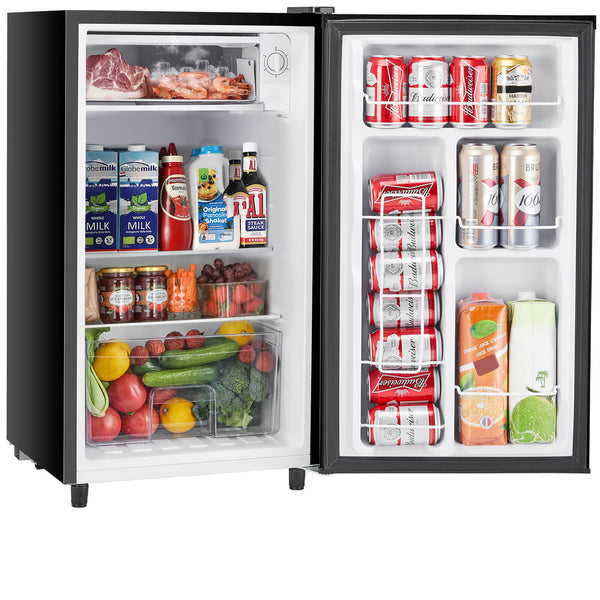 CONCETTA Mini Fridge with Freezer,3.2 Cu.Ft Small Refrigerator Single Door Adjustable Thermostat Energy-efficient Low Noise