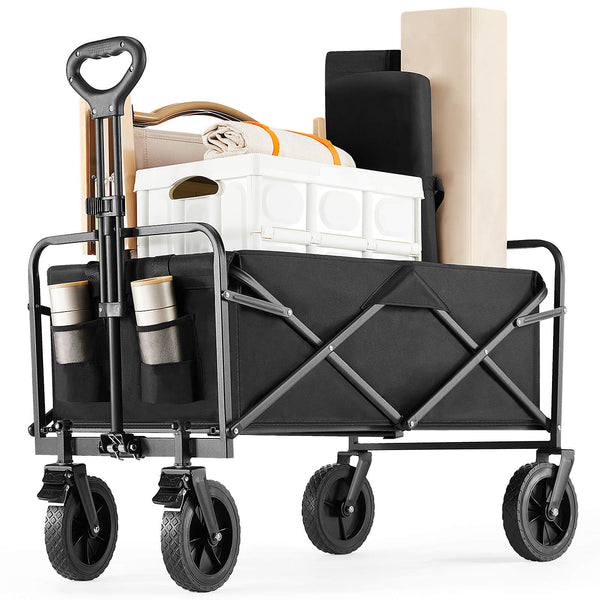CONCETTA Wagons Carts Foldable with All-Terrain Wheels - foldable, extra large capacity, with drink holder, Suitable for Camping Sports Outdoor Activities
