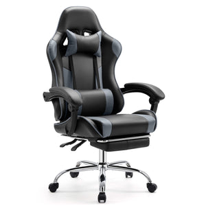 CONCETTA Gaming Chair Ergonomic Office Chair With Foot Rest, Big And Tall Executive Desk Chair With Lumbar Support, Padded Arms, Computer Chair For Home Office, Bedroom