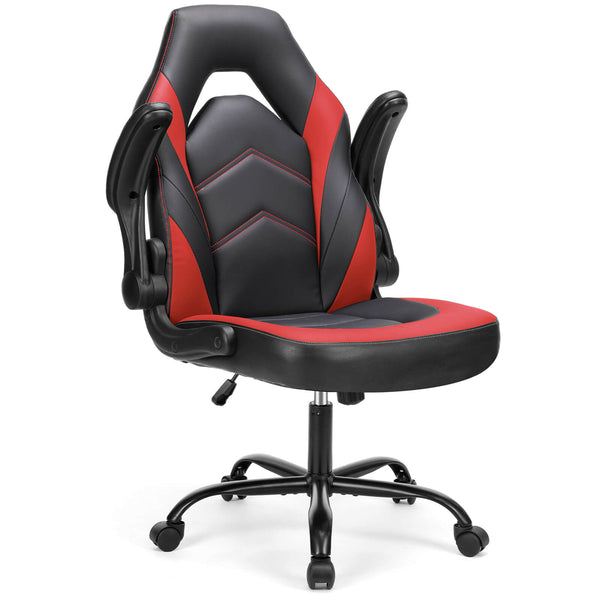 CONCETTA Ergonomic Leather Gaming Chair-Office Desk PU Leather Chair -up Armrests, Swivel Task Chair Adjustable Height for Adults Teens Kids