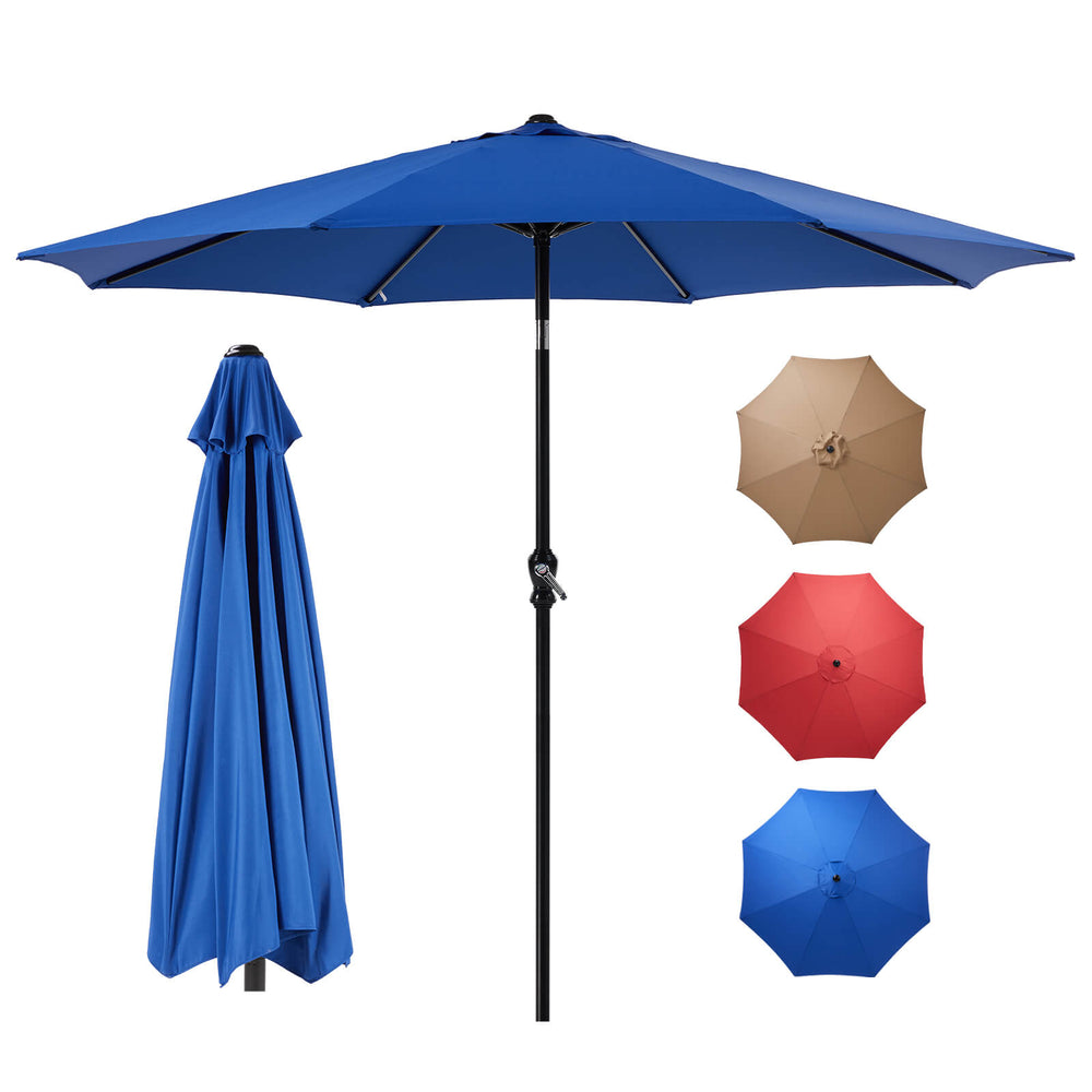CONCETTA 9FT Patio Umbrella with Push Button Tilt and Crank,  with 8 Sturdy Ribs,Outdoor Umbrella, Pool Umbrella, for Market, Terrace, Beach, Outdoor Restaurant