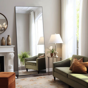 CONCETTA 71"x30" Arched Full Body Mirror Floor Mirror Standing Hanging or Leaning Wall with Stand Aluminum Alloy Thin Frame