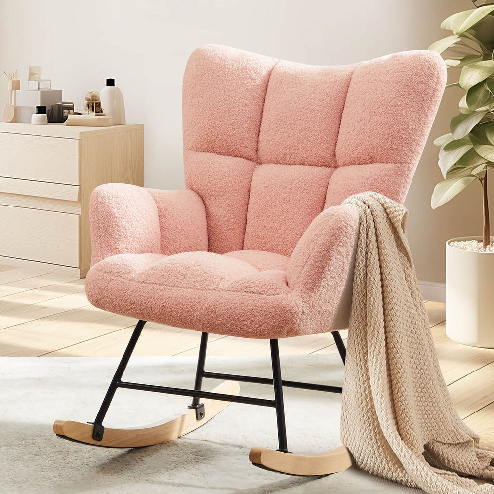 CONCETTA  Rocking Chair Nursery, with High Backrest, Reading Chair Modern Rocking Accent Chairs Glider Recliner for Living Room, Nursery, Bedroom