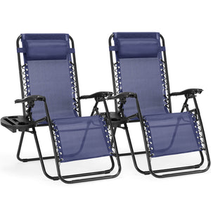 JOINSUN Zero Gravity Chairs - Set of 2 portable recliners with adjustable steel mesh for beach, camping, patio and lawn