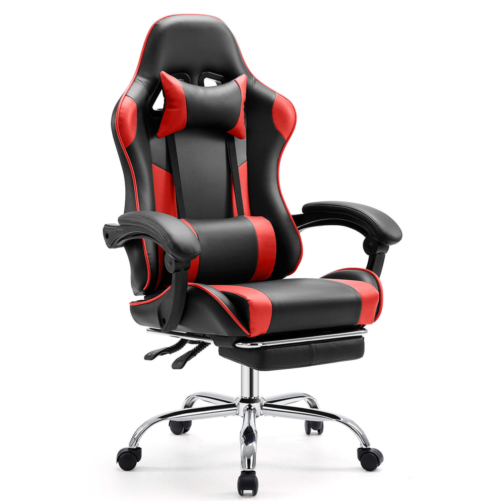CONCETTA Gaming Chair Ergonomic Office Chair With Foot Rest, Big And Tall Executive Desk Chair With Lumbar Support, Padded Arms, Computer Chair For Home Office, Bedroom
