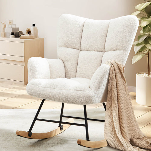 CONCETTA  Rocking Chair Nursery, with High Backrest, Reading Chair Modern Rocking Accent Chairs Glider Recliner for Living Room, Nursery, Bedroom