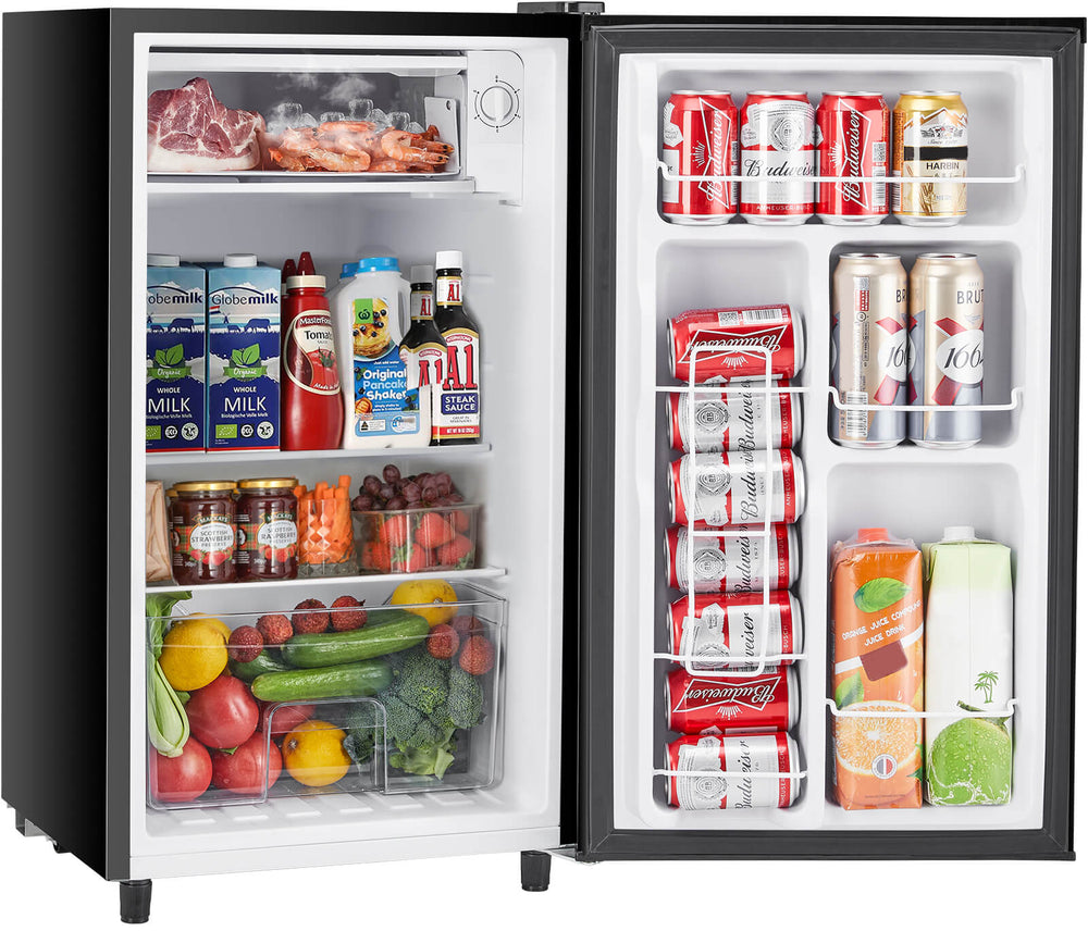 CONCETTA Mini Fridge with Freezer,3.2 Cu.Ft Small Refrigerator Single Door Adjustable Thermostat Energy-efficient Low Noise