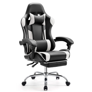 CONCETTA Gaming Chair Ergonomic Office Chair With Foot Rest, Big And Tall Executive Desk Chair With Lumbar Support, Padded Arms, Computer Chair For Home Office, Bedroom