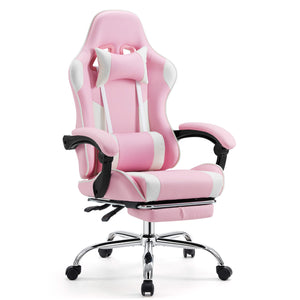 CONCETTA Gaming Chair Ergonomic Office Chair With Foot Rest, Big And Tall Executive Desk Chair With Lumbar Support, Padded Arms, Computer Chair For Home Office, Bedroom