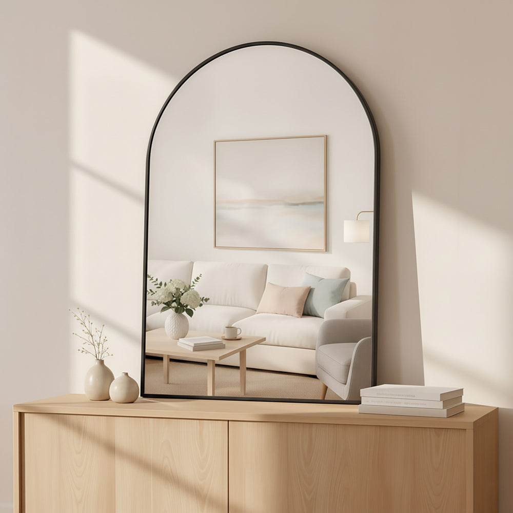 CONCETTA Arched Wall Mirror, Bathroom Vanity Mirror With Frame