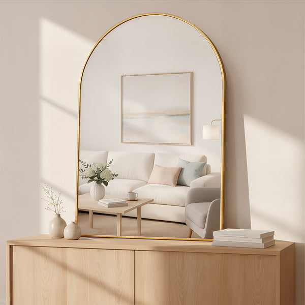 CONCETTA Arched Wall Mirror, Bathroom Vanity Mirror With Frame