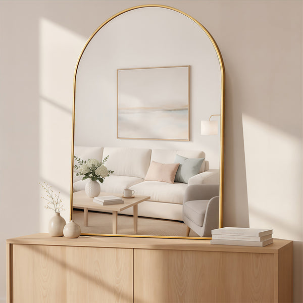 CONCETTA Arched Wall Mirror, Bathroom Vanity Mirror With Frame