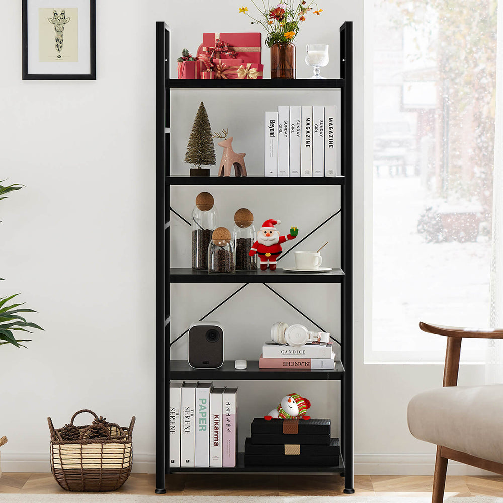CONCETTA 5-Tier Bookcase - Tall Bookshelf Modern Book Case for Books, Garage Kit, CDs, Movies,  for Bedroom Home Office Kitchen Living Room