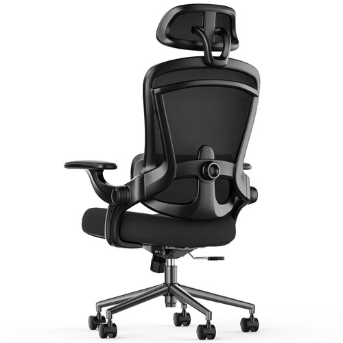 Ergonomic High Back Office Chair with Adjustable Lumbar Support, Headrest for Adults, Grey