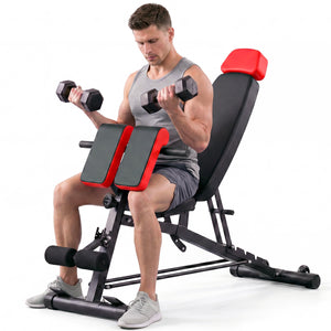 CONCETTA Multi-Functional FID Weight Bench for Full All-in-One Body Workout – Hyper Back Extension, Roman Chair, Adjustable Ab Sit-up Bench, Incline/Decline Bench, Flat Bench