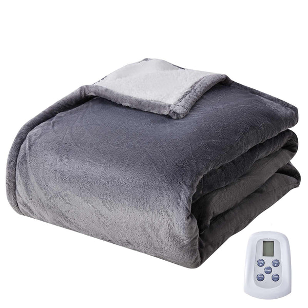 CONCETTA Heated Blanket, ETL Certificated Heating Electric Blanket with 10 Heat Levels, Machine Washable Winter Warmer with Over-Heat Protection, Grey