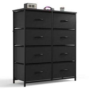 CONCETTA 8-Drawer Fabric Dresser with Open Shelf, Tall Storage Organizer for Bedroom Closet, Living Room, Hallway