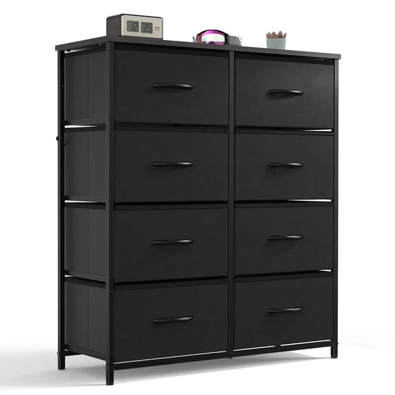 CONCETTA 8-Drawer Fabric Dresser with Open Shelf, Tall Storage Organizer for Bedroom Closet, Living Room, Hallway