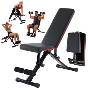 SHOUFTW Adjustable Weight Bench for Home Gym, Foldable Incline Decline Flat Workout Bench for Full Body Exercise, Bench Press and Sit Up Training Equipment, 795 lbs Capacity