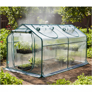 CONCETTA 4-Tier Mini & Portable Greenhouse with Wheels, Rust-Resistant Steel Frame, PVC Cover for Indoor or Outdoor Gardening